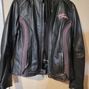 Harley-Davidson Limited Edition Pink Label Women's Black Leather 2-in-1 Jacket